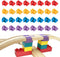 Wooden Train Track Accessories, 32 pcs Wooden Track Connector, Compatible with All