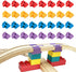 Wooden Train Track Accessories, 32 pcs Wooden Track Connector, Compatible with All