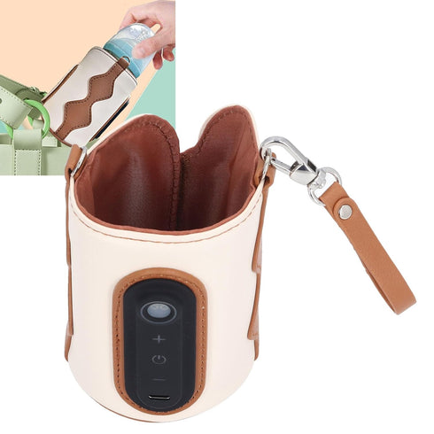 Nurnesy 26 Bottle Warmer Bag for Baby, Portable Bottle Warmer Cover Levels USB Milk Heating Bag Portable Lightweight