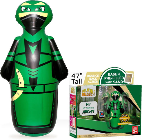 Ninja Kids Punching Bag 47 Inches - Inflatable Bop Bag Filled with Sand for Indoor Outdoor Party Games - Bounce-Back