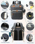 GLIXAVIA Backpack 16 Backpack Diaper Bag with Changing Pad Large Capacity, Pockets, USB Port, Waterproof Travel for Mom