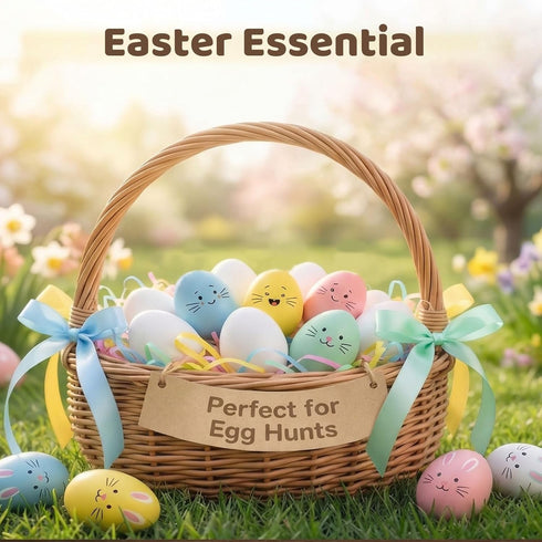 15 SallyFashion PCS Fake Easter Eggs, Wooden Play Kitchen Egg Toys for Kids Dying Painting Egg Hunts Basket