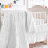 Set 3pc Set White Crib Bedding Tufted Dots Jacquard Baby Comforter with Fitted Sheet and Bed Skirt - Cute Embroidery