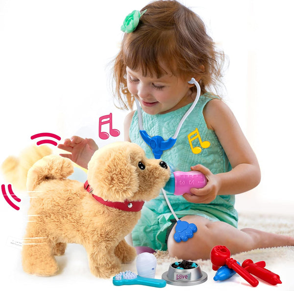 Koonie Toy Dog, Singing, Walking, Barking, Tail Wagging Plush Interactive Toy for Kids Ages 2-5