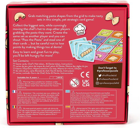 Professor PUZZLE Pass The Pasta Games - Family Board Game of Strategy and Shape Collection for Game Night