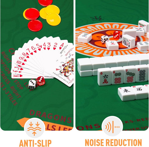 SiDreea 32.432.4 Inch Mahjong Mat, Noise Reduction Anti-Slip Mahjong Mat for Table, Mahjong Table Mat for Poker, Card