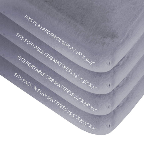 Pack 2 Pack Pack Pack Biloban and Play Sheets Fitted, and Play Sheet Fits for Graco n Play Mattress, Neutral Playard