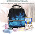 QSMJKLD Backpack Mommy Daypack Blue Flame Diaper Bag with Changing Pad, Pacifier Holder - Multifunction Travel Nappy