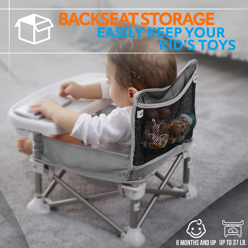 SLBS66, 6 Set Serene Life Baby Seat Booster -Space Saver Toddler Booster Seat - Portable Pop and open Sit Folding
