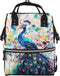 DWVTSLH Color Peacock Diaper Bag Backpack Multifunction Nappy Bags Waterproof Mummy Backpack Large