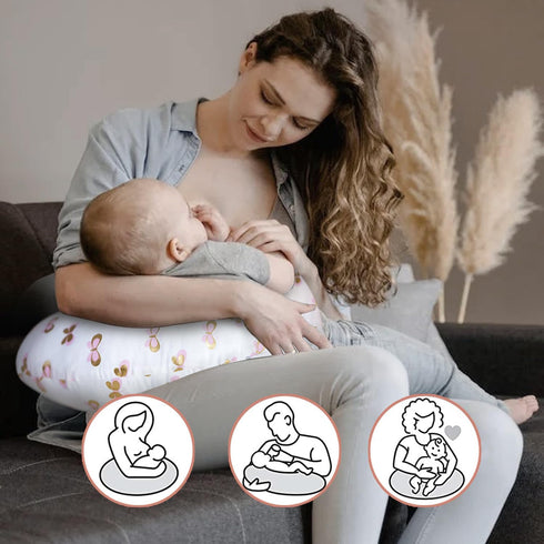 0-16 Little Grape Land Nursing Pillow, Breastfeeding Pillows for Mom with Removable Cover and Breathable Filling