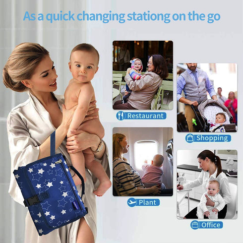 Changing Pad Portable,Diaper Changing Pad,Long Travel Portable Diaper Changing Pad for Baby with Wipes Pocket