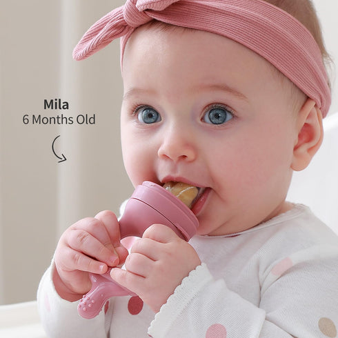 Baby Food Fruit Feeder and Breastmilk Popsicle Mold Set - Silicone Fruit Teether and Feeding Essentials for 4 Months+