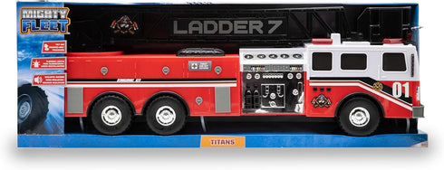 Titan Firetruck - 29" Realistic Toy with Lights, Sound & Working Ladder for Kids, 2 AA Batteries Included