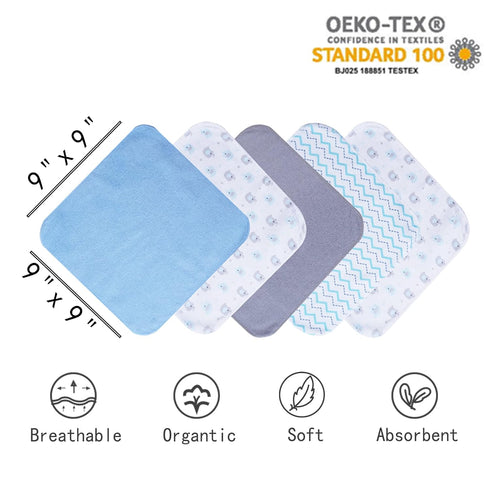 Set, 5 (6 Viviland Baby Towels and Washcloths, Soft Absorbent Baby Bath Towel Elephant Hooded Towels with Infant Face