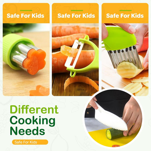 YONSEN 13PCS Set- Set 3-12 Toddler Knife Kids Knifes for Real Cooking,Montessori Toy Safe Kitchen Knife for Toddler
