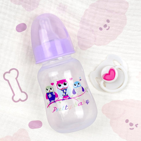 JIZHI Reborn Baby Doll Bottle and Magnetic Pacifier Set, Accessories for Pretend Play Feeding Toy (Purple)