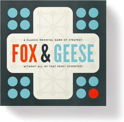 Brass Monkey Fox & Geese – Classic Strategy Game Set with Beautiful Painted Wooden Pieces for 2 Players