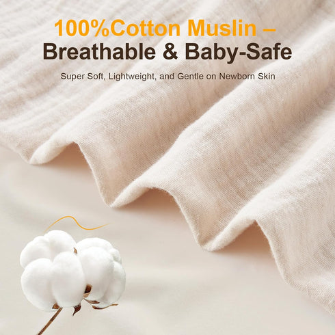 FUFVUTI 3Pcs 32"x16" Set Soft Muslin Bassinet Sheets Breathable Cotton Fitted Sheets for Bassinet, Changing Pad