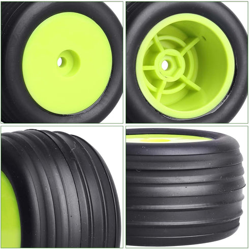 Mounted Front Wheels for Losi Mini T 2.0, Replacement 1/18 Off Road Directional Tires (Yellow)