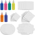 Spin and Spiral Art Refill Pack - 25 Cardboard Pieces in 5 Unique Shapes, 6 Bottles of Colored Paint - Purple, Blue,