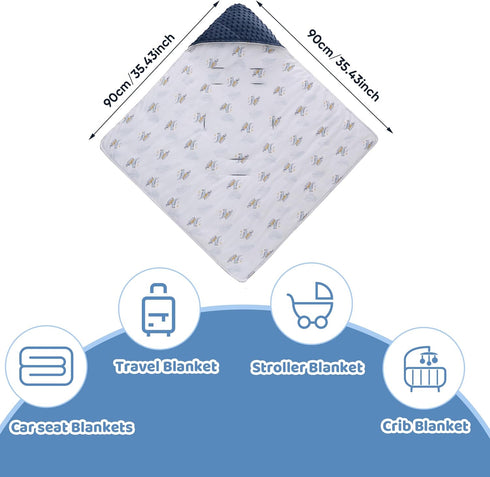 Stroller,35"x35" Baby Car Seat Blanket-Universal Car Seat Covers,Warm Swaddle Blankets for Infants Newborn,Boys