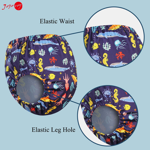 6Pcs 5T Joyo roy Waterproof Cloth Diaper Cover Reusable Plastic Training Pants for Toddlers Diaper Covers for Boys Leak