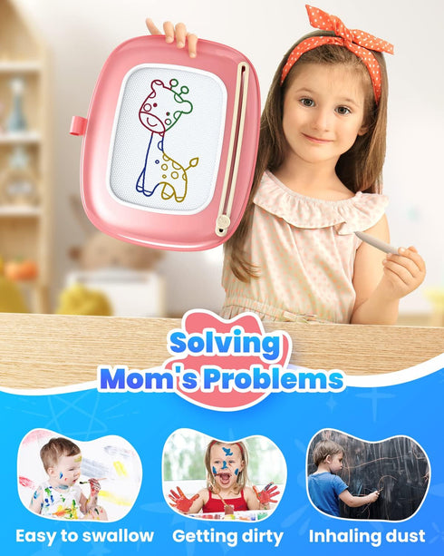 1-3 1 2 3 Seimome Magnetic Drawing Board, Toddler Girl Toys for Year Old, Doodle Board Learning and Educational Kids