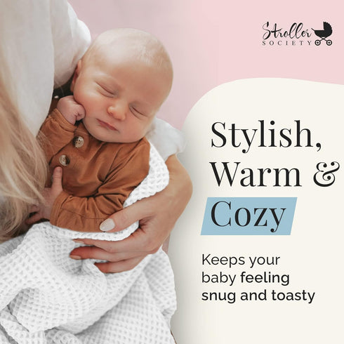 40 40 inches Stroller Society - Swaddles for Newborns & Toddlers, Soft Receiving Blankets Girl & Boy Can Use, Comfy