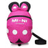 Baby Toddler Leash Backpack, Anti-Lost Travel Bag Harness Reins, Cute Cartoon Backpacks with Safety Leash, Rose Red