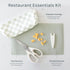 Set Yeah Baby Goods Toddler Restaurant Essentials Kit Check Baby Feeding w/Food Scissors, Silicone Placemat & Wipeable