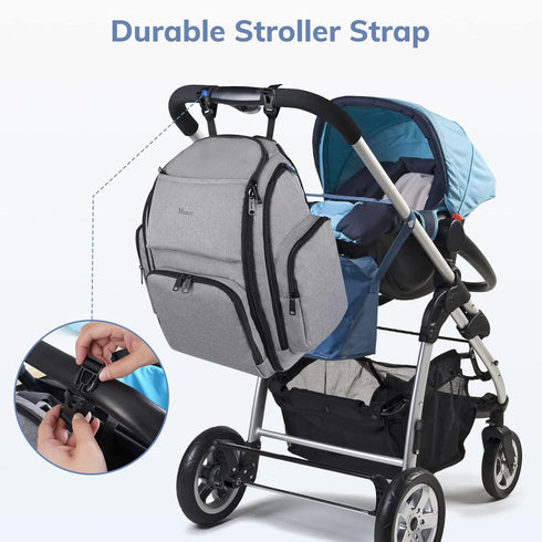 Backpack, 4 Mancro Diaper Bag Large Multifunction Waterproof Travel Baby Changing Bag for Dad Mom with Insulated