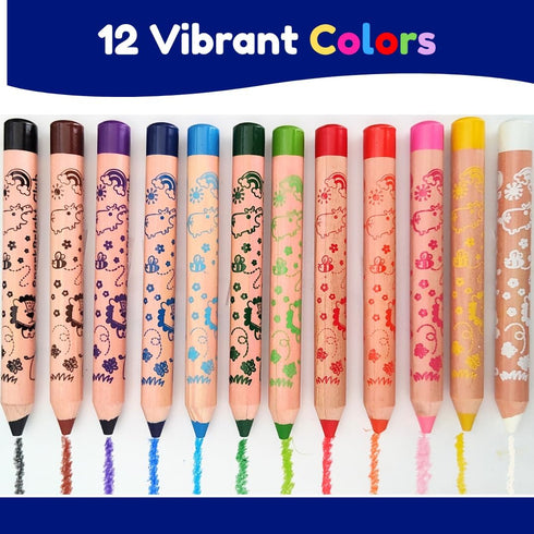 3 1 12 2 SparkBright Club - Jumbo Pencils in function, colors Non-Toxic Toddler Pencils Break-Resistant, Easy Grip
