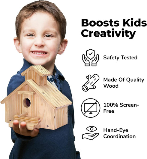 Kraftic Woodworking Building Kit | 2 Educational DIY Carpentry Projects for Kids and Adults | Build a Town Hall
