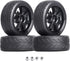4PCS Rubber Tires & Wheel Rims 12mm Hex Hub for 1/10 Scale RC Vehicle - Width: 1.02" (26mm) OD 2.56"(65mm)
