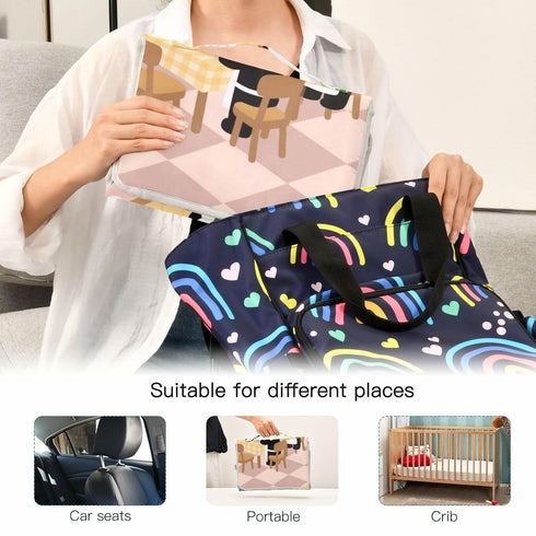 SyXIOP Cartoon Penda Chef Yellow Reusable Baby Pee Pads with Tissue Pocket Changing pad for Changing Table Infant