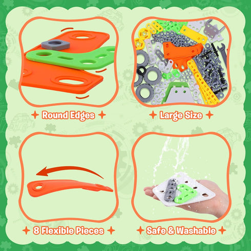 164 4-8 8-12, Set PCS Building Toys for Kids Ages Educational STEM Activities, Erector Building Blocks, Construction