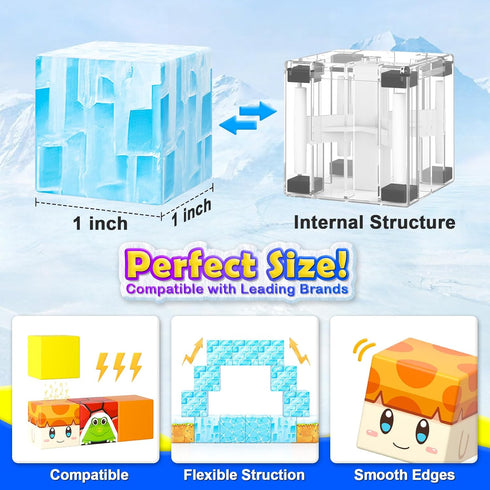 110PCS 1" 4-8 8-12 3+, Coodoo Magnetic Blocks - Magnetic Building Blocks Sensory Toys for Kids Ages Magnet Tiles STEM