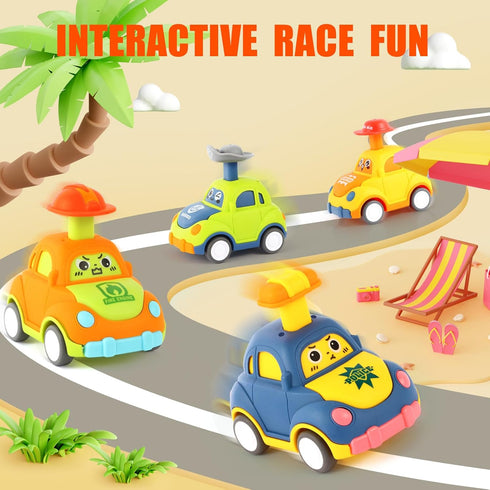 Car Toys for Toddlers 1-3, One Year Old Boy Birthday Gift, Pull Back City Vehicle Toys for Kids Party Favors
