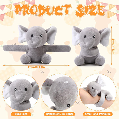 Ceenna 16 Pcs Stuffed Animal Slap Bracelets, Plush Bear Puppy Slap Wrist Bracelets for Birthday Gifts Party Favors
