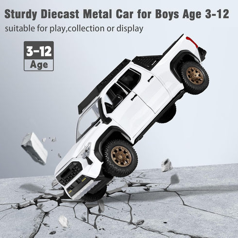 3-12 1/24 3+ SASBSC Toy Trucks for Boys Age Diecast Pickup Truck Toy with Lights, Sounds &Openable Doors Durable Metal