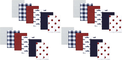 Hudson Baby Unisex Baby Cotton Flannel Burp Cloths Bundle, Apple Orchard, One