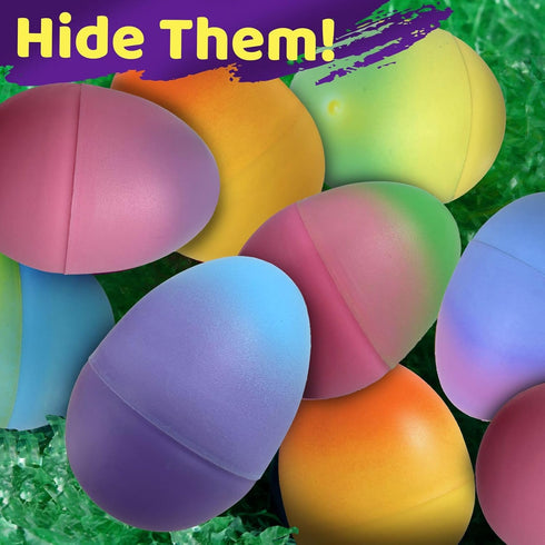stargo 32 Pack 3.2 Set - Plastic Easter Eggs Empty Large Plastic Eggs Fillable for Easter Egg Hunt, Easter Egg Basket