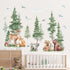 wondever Mountain Tree Wall Stickers Large Pine Tree Forest Animal Bear Fox Peel and Stick Wall Art Decals for Kids