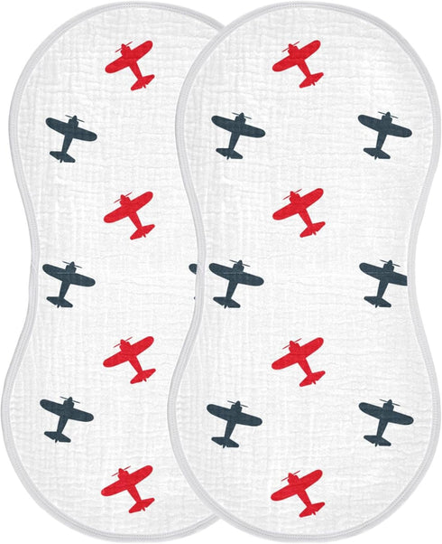 Mazeann Airplanes Planes Burp Cloths Baby Boys Girls Absorbent Soft Cotton Burping Cloths