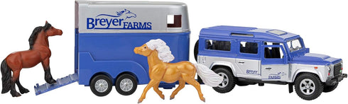 Breyer Horses Farms Land Rover and Tag-a-Long Trailer and Playset | Die