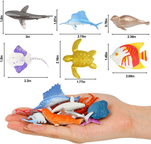 80 Pieces Sea Creatures Toys for Kids, Assorted Vinyl Plastic Ocean Animals for Party Favors and Educational Goodie Bags
