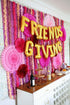 Friendsgiving Balloon Banner Decoration, Gold Foil Letter, 16 Inches Tall Thanksgiving Centerpiece, Fall Decor