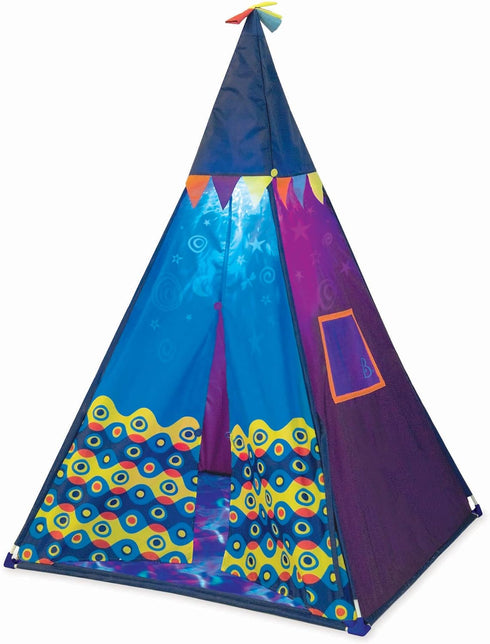 B. toys Starry Sky Tent - Blue Indoor & Outdoor Play Tent for Kids, Pretend Play with Built-in Light, 3 Years +
