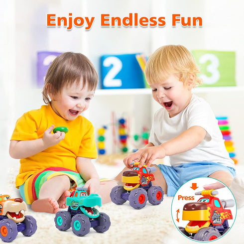 Toy Cars for 1 Year Old Boy Gifts, Monster Trucks for 1-3 Year Old Boys Girls, Pull Back Cars for Toddlers